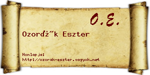 Ozorák Eszter névjegykártya